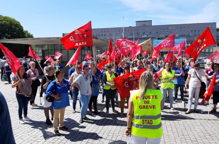 Greve e protesto dos trabalhadoras e trabalhadores de limpeza do Hospital de São João no Porto